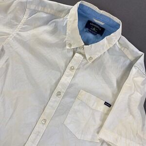 Chubbies Shirt Mens XL White Floral Hawaiian Short Sleeve Button Down Stretch